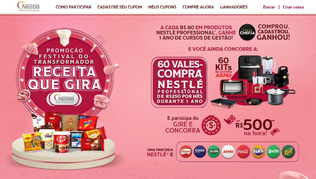 Promoção Nestle Professional - Receita Que Gira